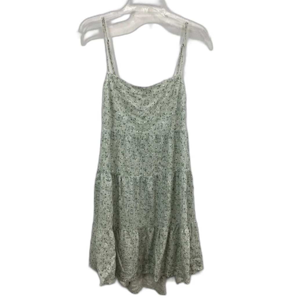 Ghanda 1984 Floral Pastel Green Back Cut Out Mini Dress Ladies Size Medium