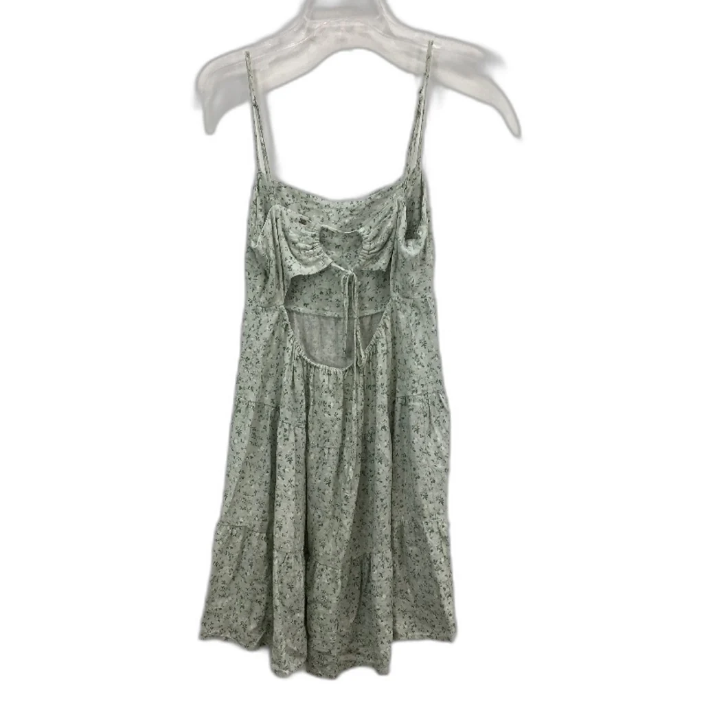 Ghanda 1984 Floral Pastel Green Back Cut Out Mini Dress Ladies Size Medium - Image 2