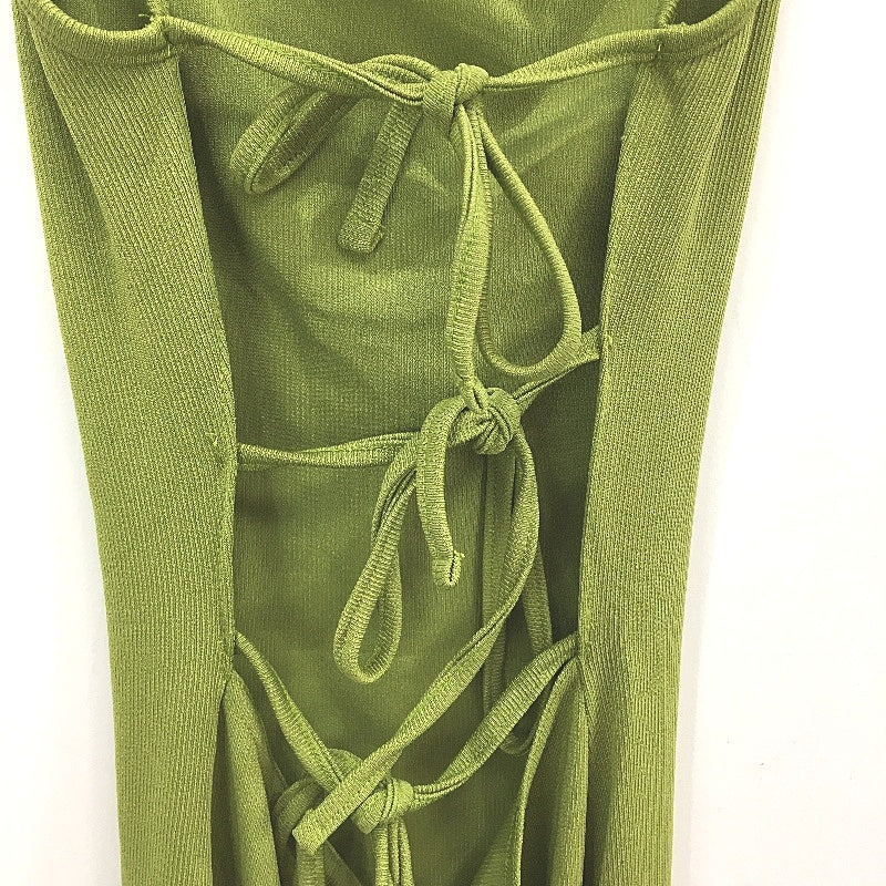 Pretty Little Thing Strappy Back Ribbed Green Midi Dress Ladies Size UK 10 - Image 3
