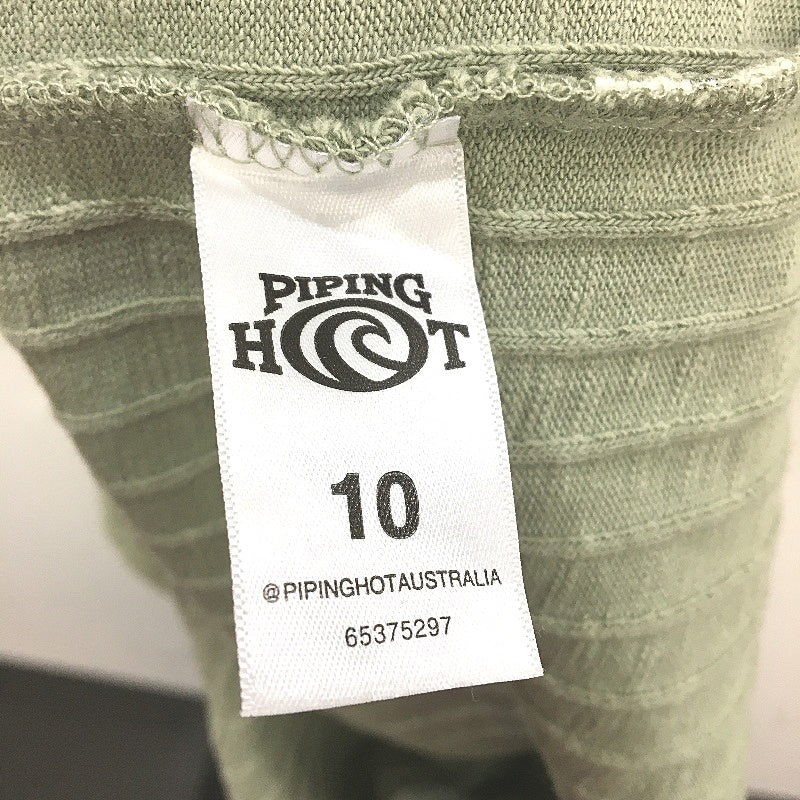 Piping Hot Scoop Stretch Ribbed Muted Green Midi Dress Ladies Size AU 10 NEW - Image 4