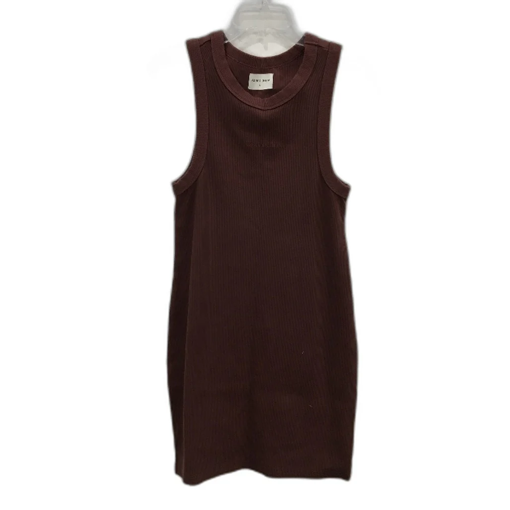 Abrand Jeans Sleeveless Ribbed Tank Brown Cotton Mini Dress Ladies Size Large