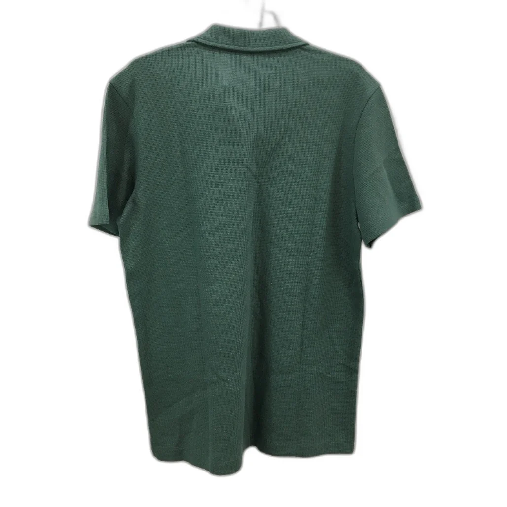 Renaissance Apparel Cotton Blend Pine Green Waffle Polo TShirt Mens Size M NEW - Image 2