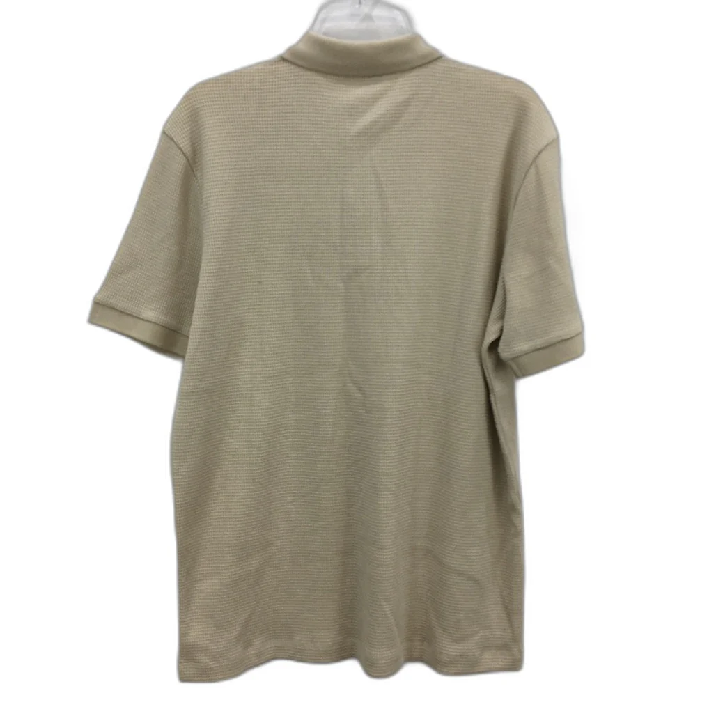 Renaissance Apparel Cotton Blend Peyote Beige Waffle Polo TShirt Mens Size M NEW - Image 2