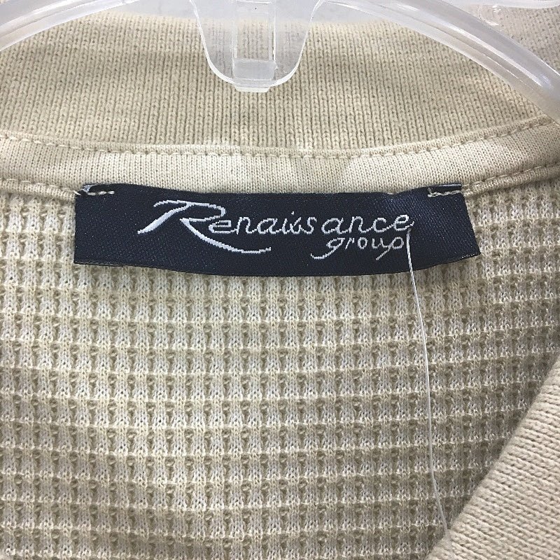 Renaissance Apparel Cotton Blend Peyote Beige Waffle Polo TShirt Mens Size M NEW - Image 3