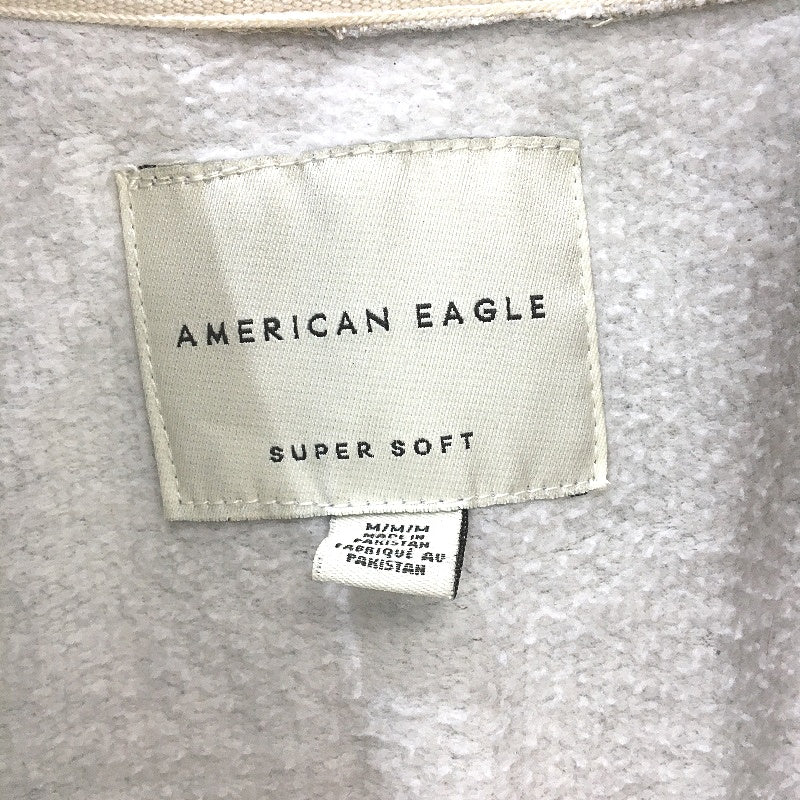 American Eagle Light Grey Super Soft Pullover 1/4 Zip Jumper Mens Size M - Image 3