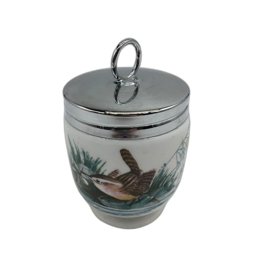 VINTAGE Royal Worcester Made In England Fine Porcelain Egg Coddler Cup With Lid