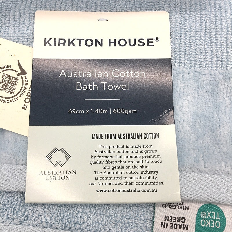 Kirkton House 4pc Light Blue Cotton Velour Bath Sheet & Bath Towel Pack NEW - Image 3