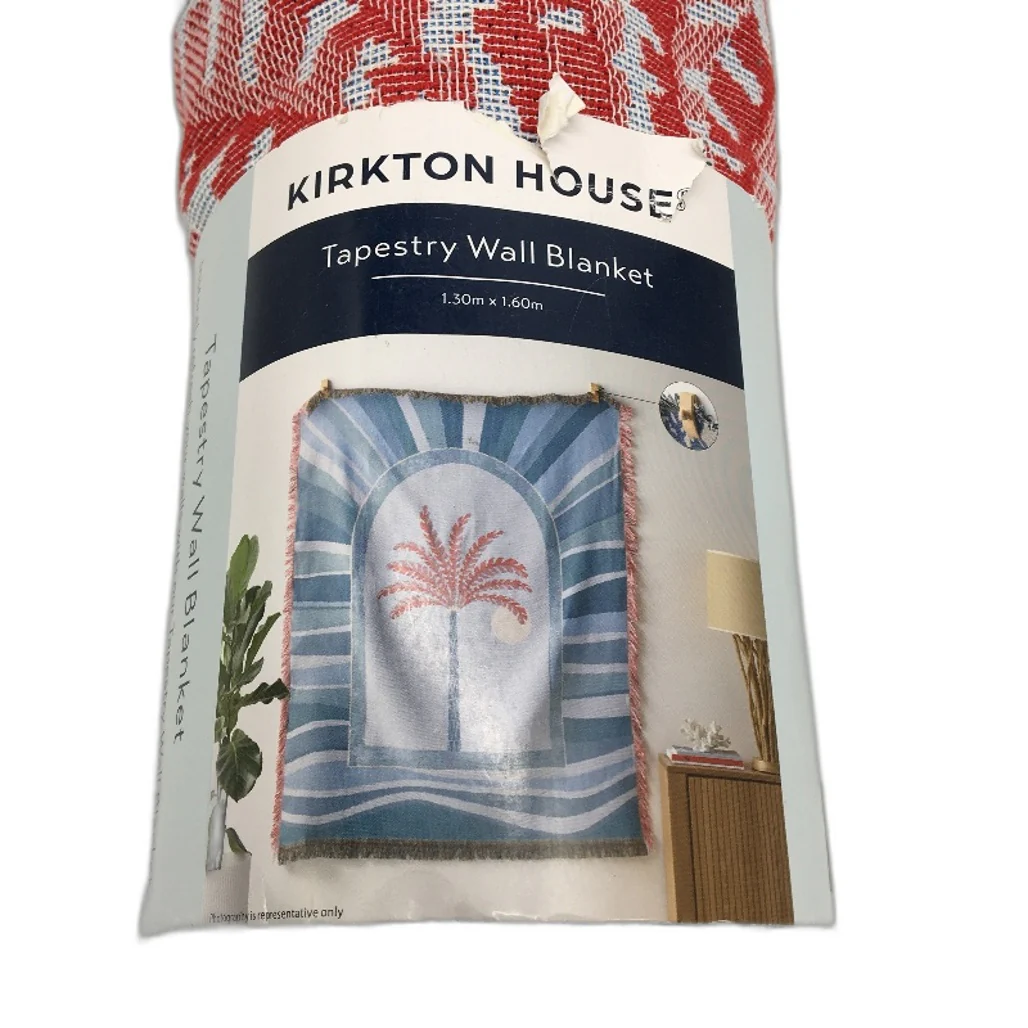 Kirkton House Blue Palm Tree Boho Style Tapestry Wall Blanket 1.3x 1.6m NEW - Image 4