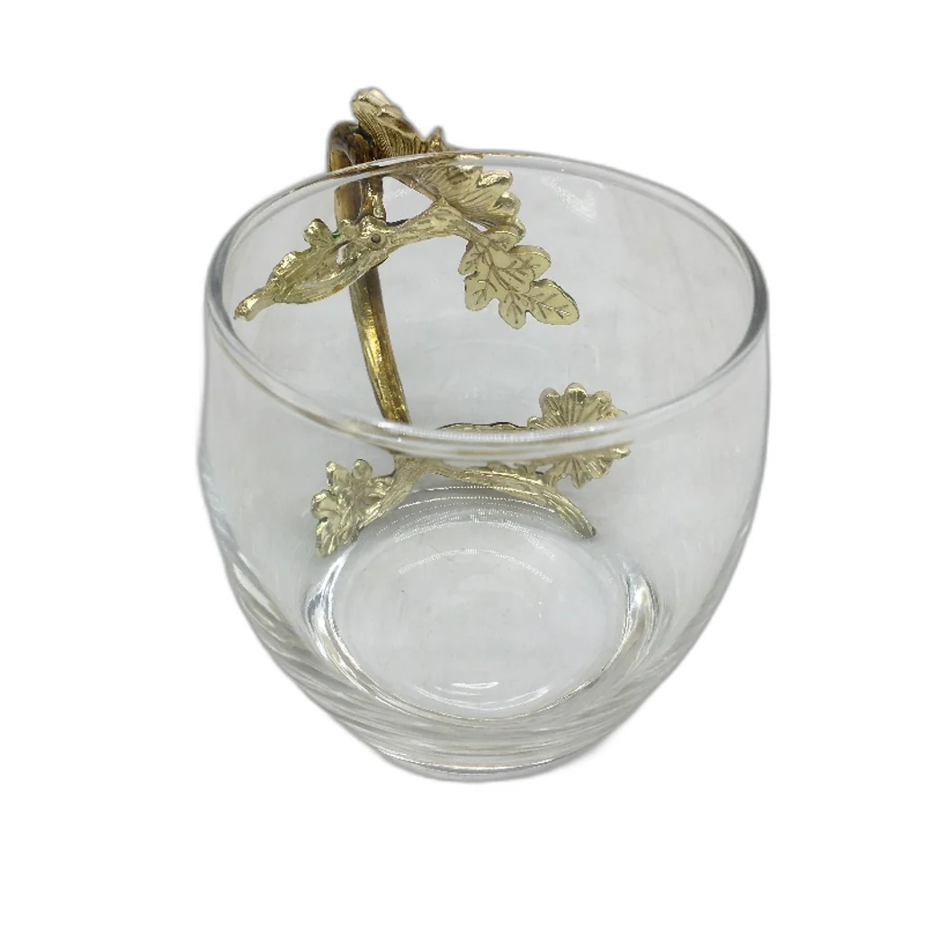 Handmade Lead Free Enamel Flower 11OZ Glass Coffee Mug Tea Cup With Spoon NEW - Image 3