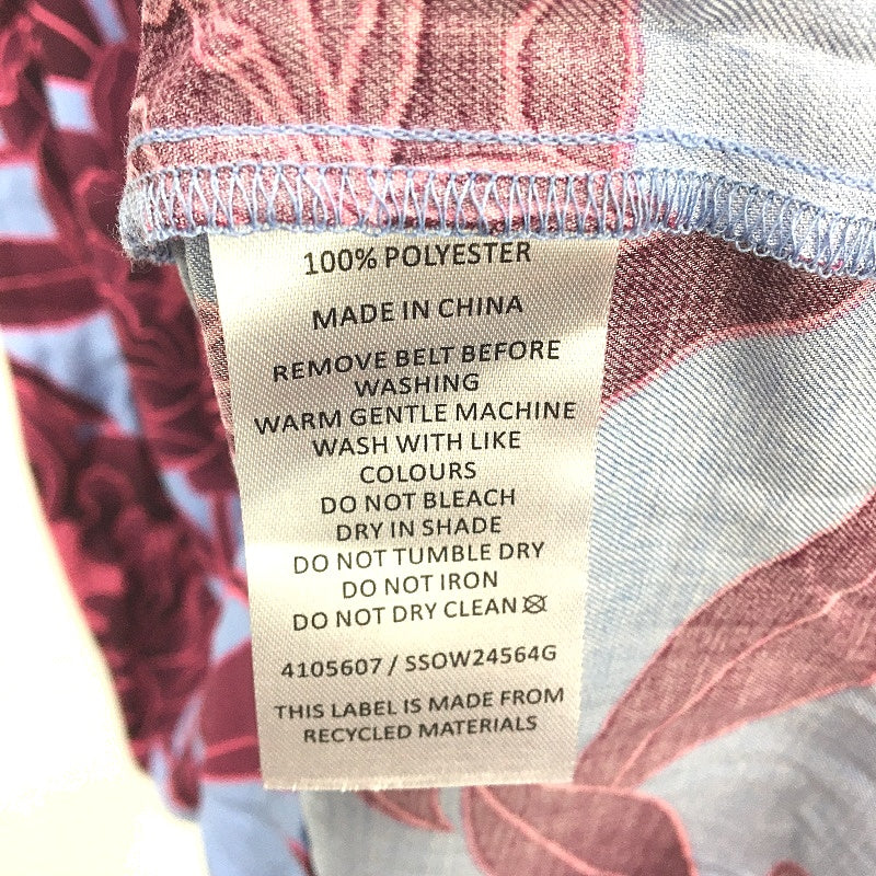 Soho Burgundy Chrsysanthemum Print Sleeveless Blue Nightie Ladies Size Small - Image 4