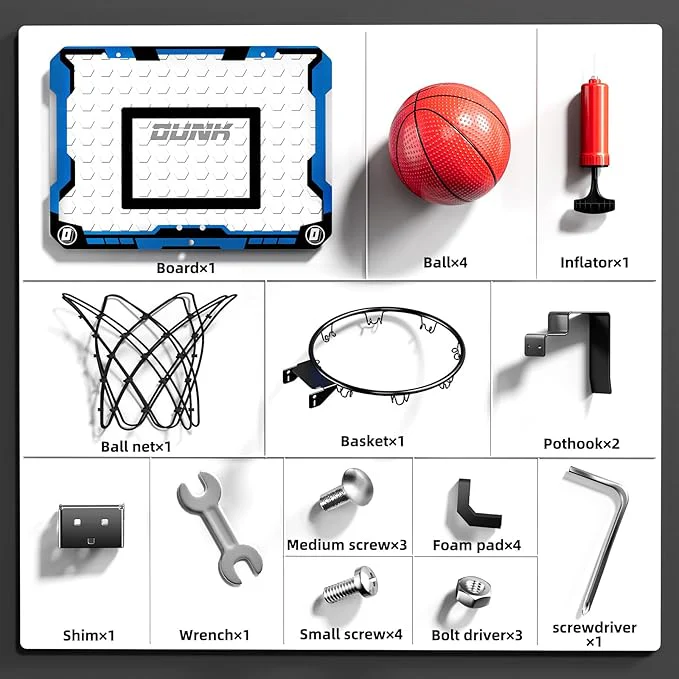 Indoor Over Door Mini Steel Basketball Hoop Set for Ages 3 and Up NEW - Image 3