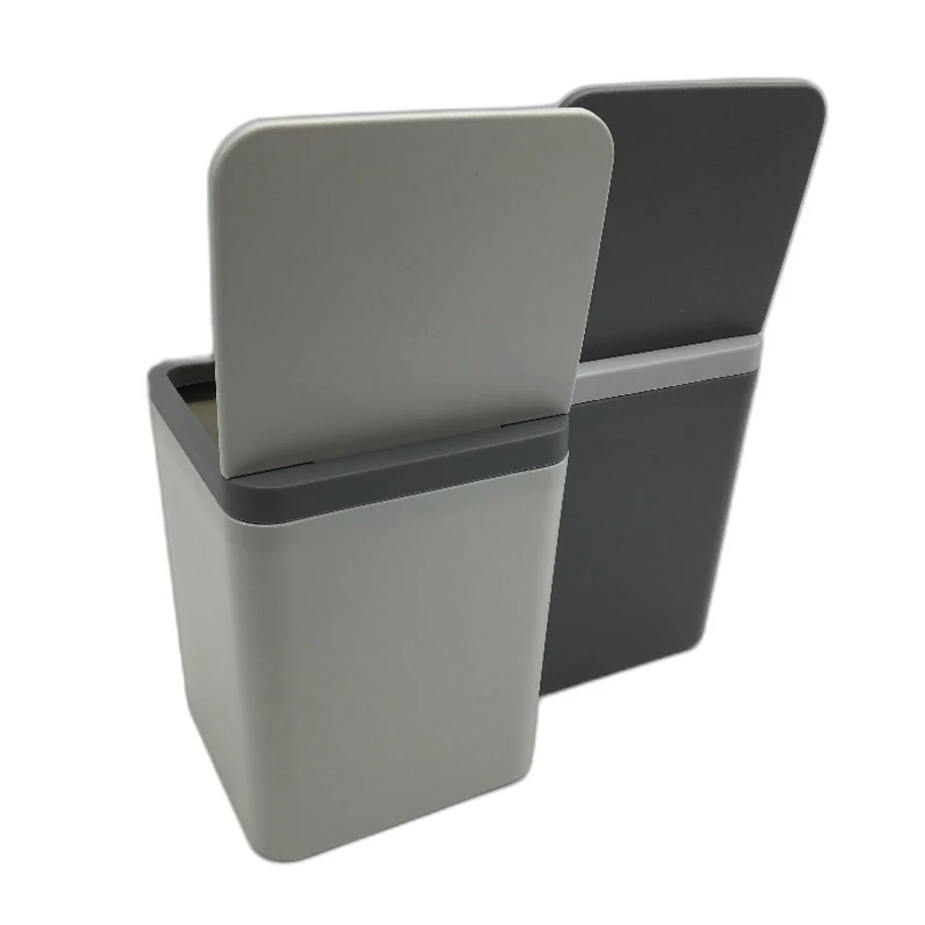 Boxsweden 12 Pack 2 Litre Tabletop Square Flip Lid Grey and White Bins NEW - Image 4