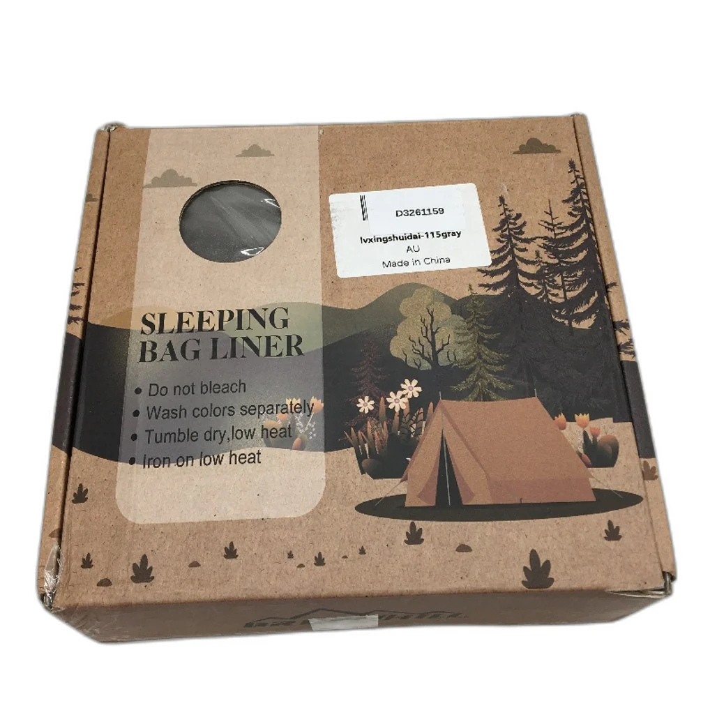 Breenhill Grey Sleeping Bag Liner with Earplugs and Sleep Mask Single Size NEW - Image 3