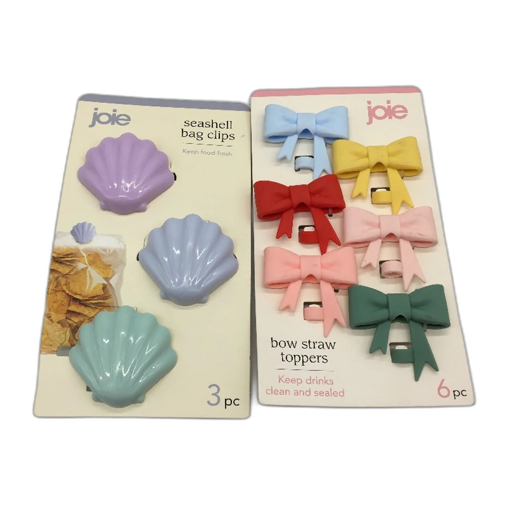 Cute 5PC Kitchen Bundle Trivet Oven Mitts Clips Straw Topper & Tea Infuser NEW - Image 2