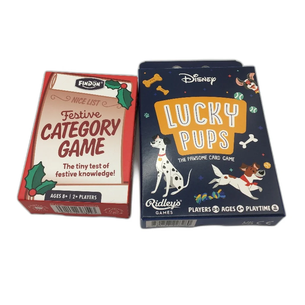 Mini Travel Size Card Games 4PC Bundle Triominos Fishing Festive Lucky Pups NEW - Image 2