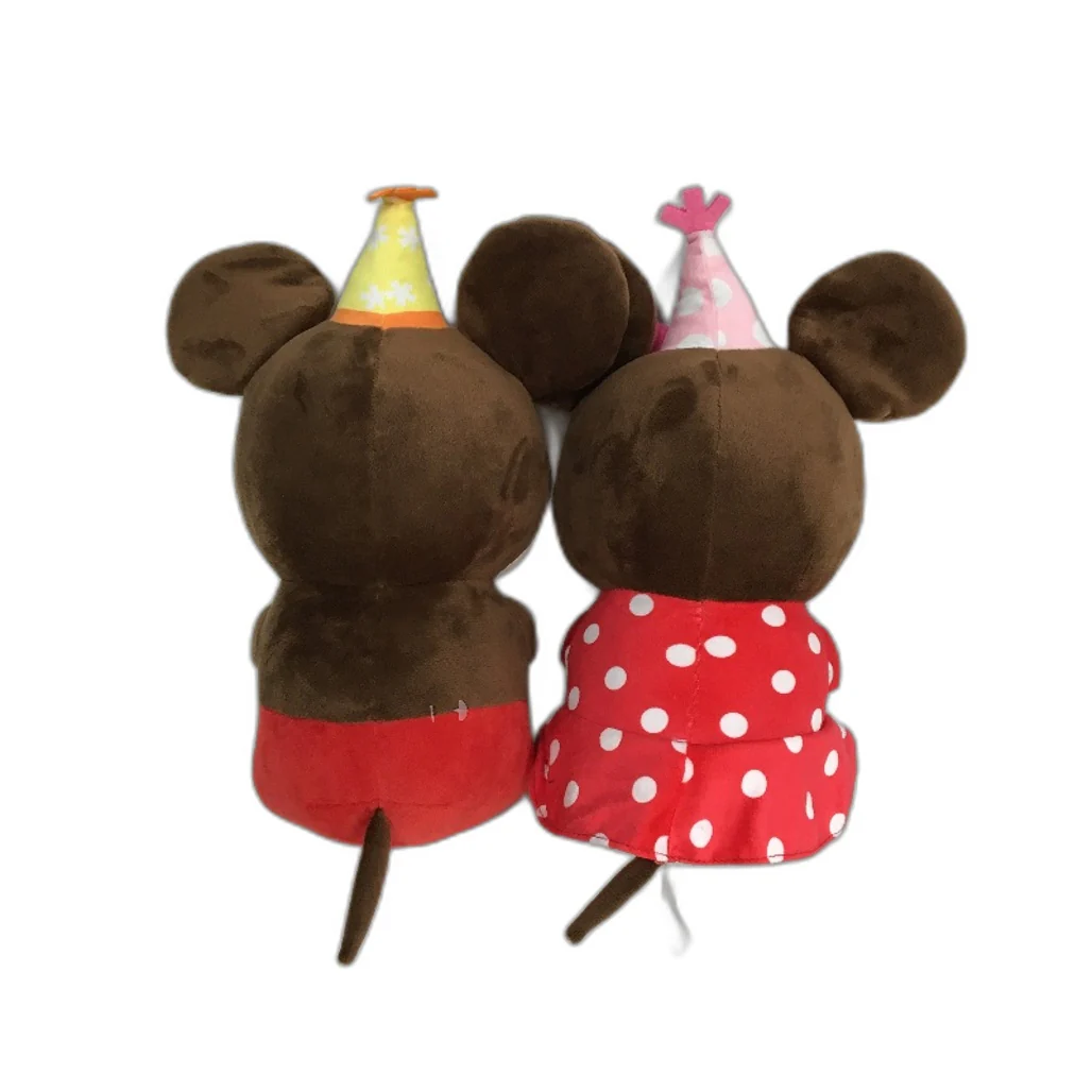 Mickey & Minnie Mouse With Party Hat 2 Pack Soft Plush Toys Plushies NEW - Image 2