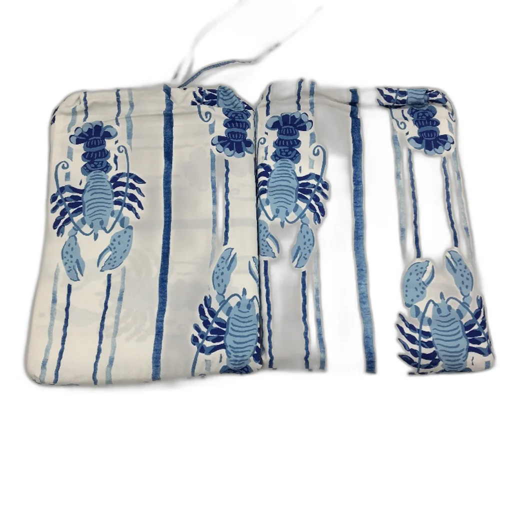 Peppertree 2x Cotton White Blue Lobster Theme Rectangle 130x178cm Tablecloth NEW