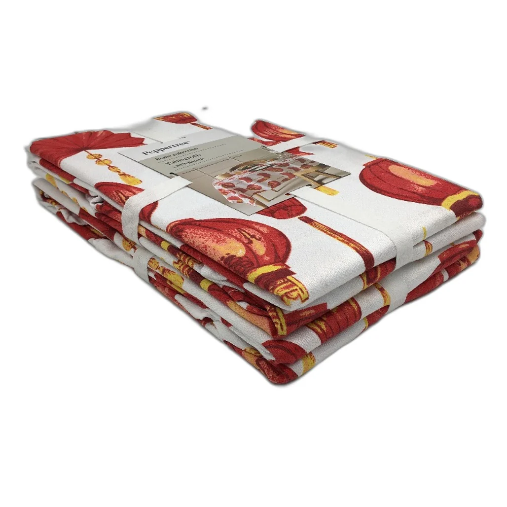 Peppertree 2x Oriental Lantern Cotton Blend Round 1.8m Tablecloths 6-8Seater NEW - Image 2