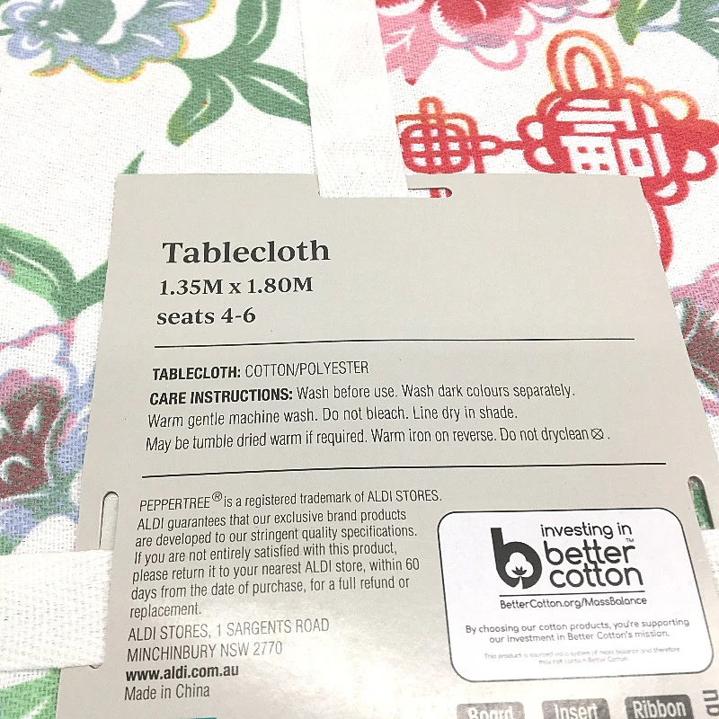 Peppertree Home Collection Oriental Rectangle Seat 4-6 Tablecloth 1.35 x1.8m NEW - Image 3