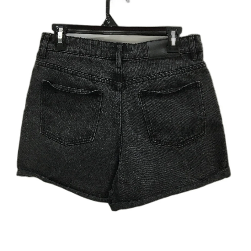 Silent Theory Cotton Blend Black Fade Cuffed Hem Denim Shorts Ladies Size 9 - Image 2