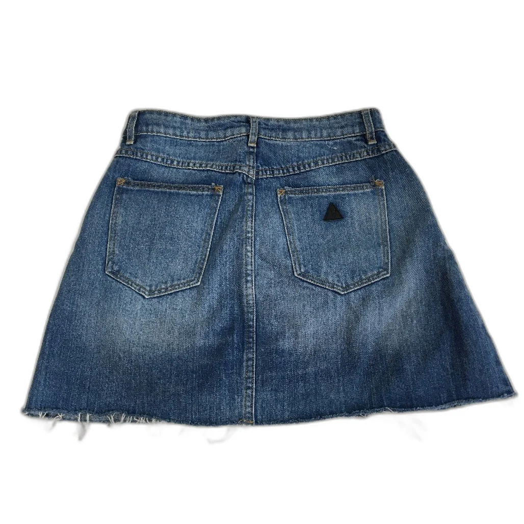 Abrand Jeans Blue Wash Raw Hem 100% Denim Mini Skirt Ladies Size 9 / 27 - Image 2