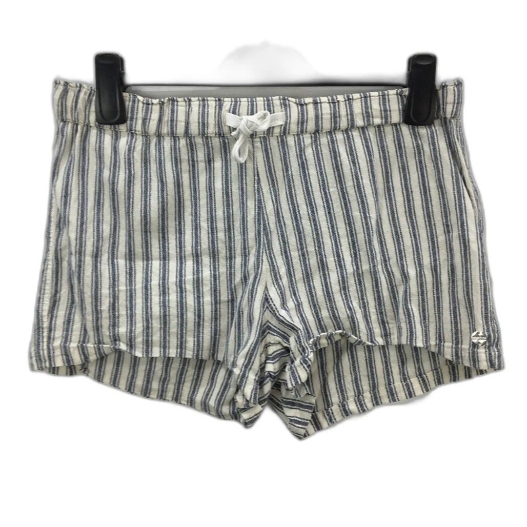 Rip Curl 100% Cotton Navy Stripe Drawstring Waist Summer Shorts Ladies Size M