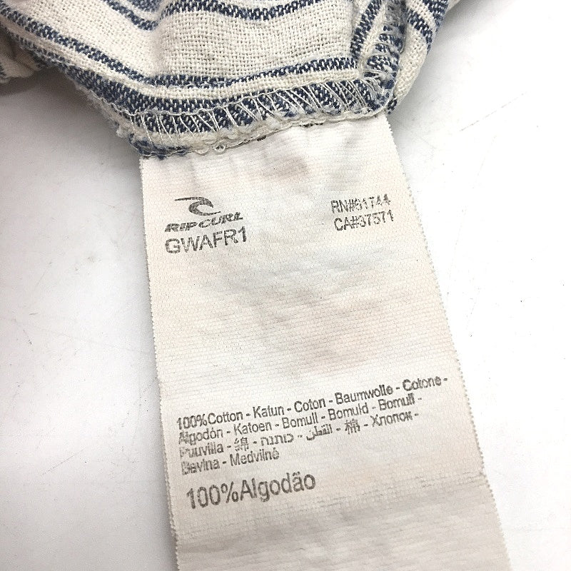 Rip Curl 100% Cotton Navy Stripe Drawstring Waist Summer Shorts Ladies Size M - Image 4