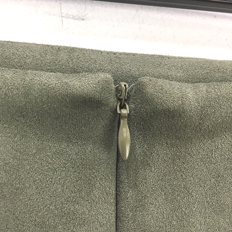 Tussah Olive Green Soft Suede Feel Zip Up Knee Length Skirt Ladies Size 8 - Image 3