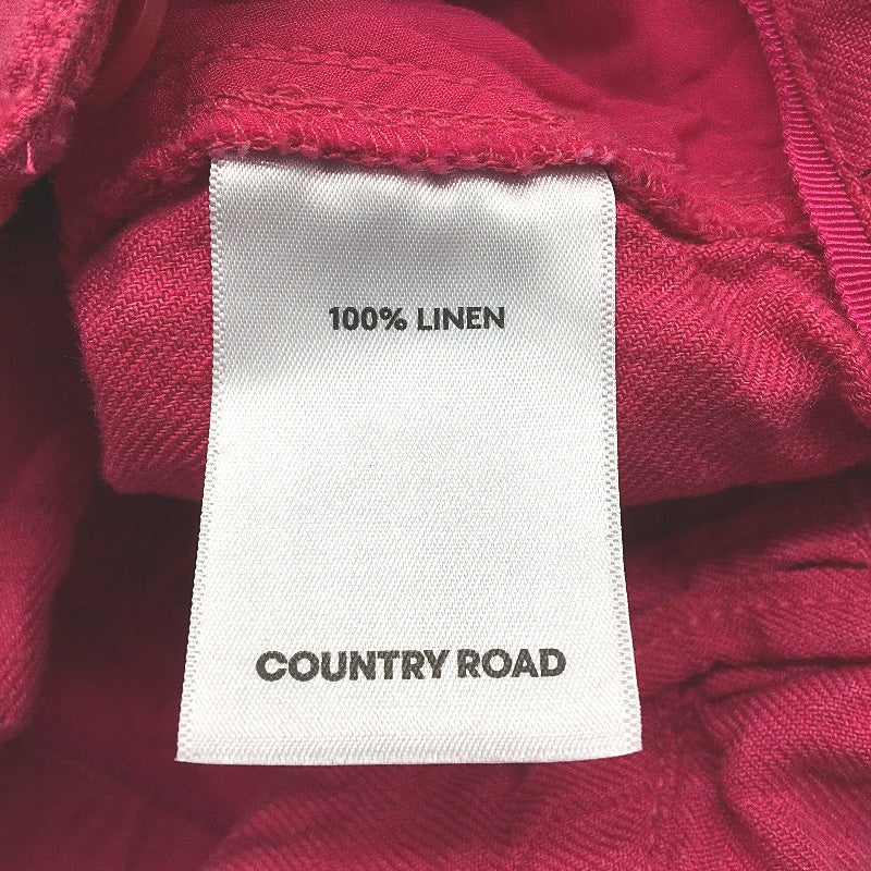 Country Road Organic French Linen Hot Pink Summer Shorts Ladies Size 10 - Image 4