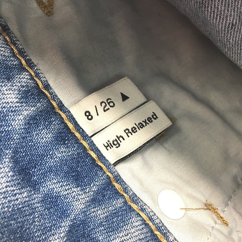 Abrand Jeans Raw Hem 100% Cotton Mid Blue Denim Shorts Ladies Size 8 / 27 - Image 4