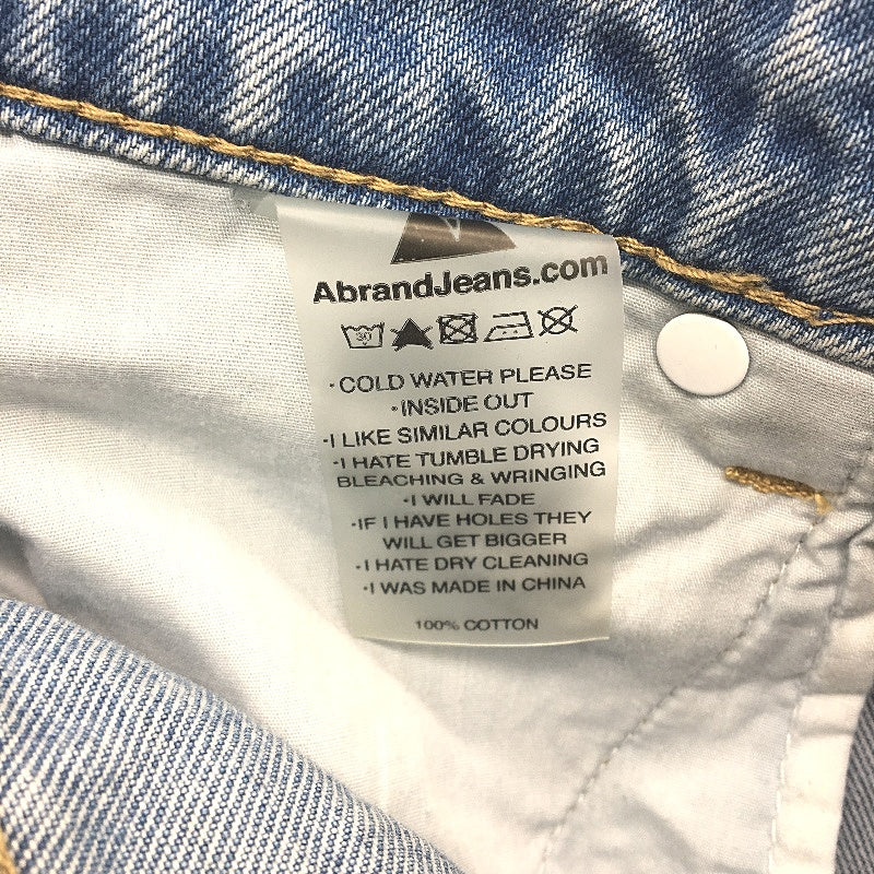 Abrand Jeans Raw Hem 100% Cotton Mid Blue Denim Shorts Ladies Size 8 / 27 - Image 5
