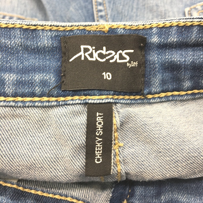 RIDERS by Lee Raw Hem 100% Cotton Blue Denim Cheeky Shorts Ladies Size 10 - Image 3