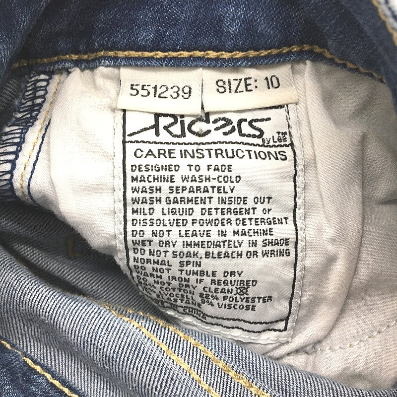 RIDERS by Lee Raw Hem 100% Cotton Blue Denim Cheeky Shorts Ladies Size 10 - Image 4