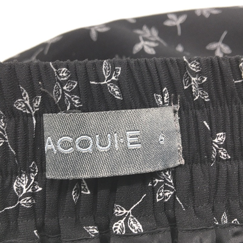 Jacqui E Black With White Leaf Elastic Waist 3/4 Length Pants Ladies Size 6 - Image 3