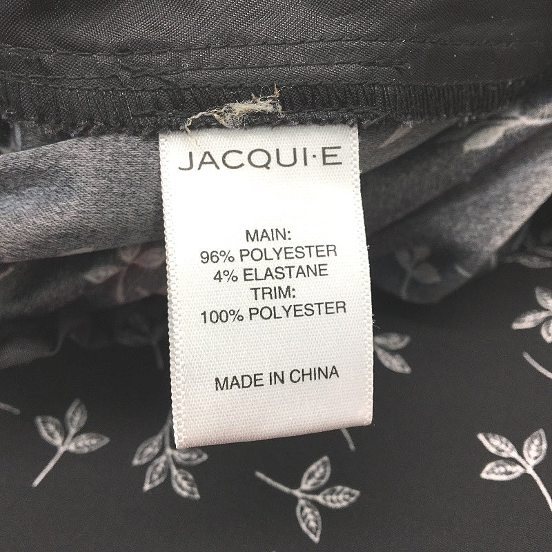 Jacqui E Black With White Leaf Elastic Waist 3/4 Length Pants Ladies Size 6 - Image 4