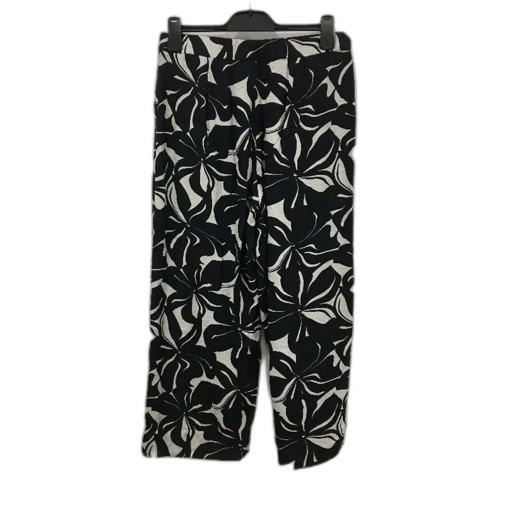 Adorne Black & Silver Swirl Elastic Waist Bamboo Blend Soft Casual Pants Size 14 - Image 2