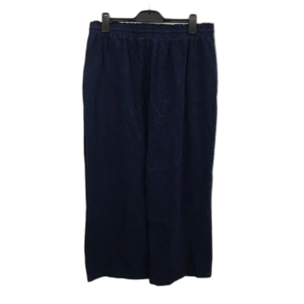 Sass Navy Blue Elastic Drawstring Waist Cotton Blend Casual Pants Size 18 - Image 2