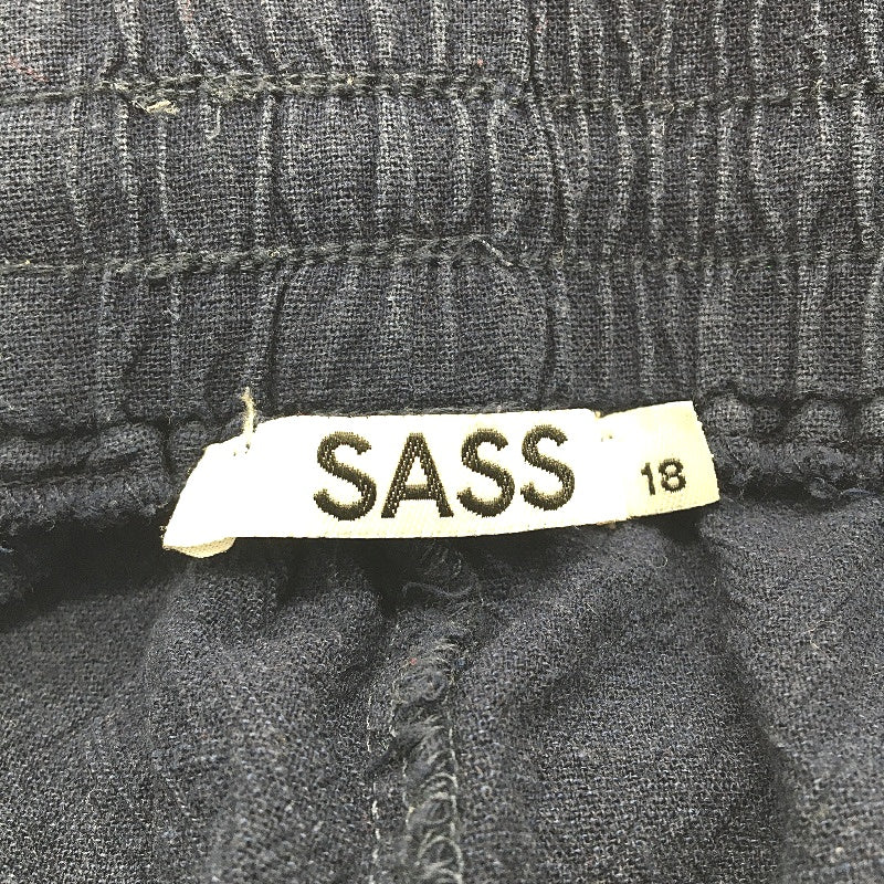 Sass Navy Blue Elastic Drawstring Waist Cotton Blend Casual Pants Size 18 - Image 3