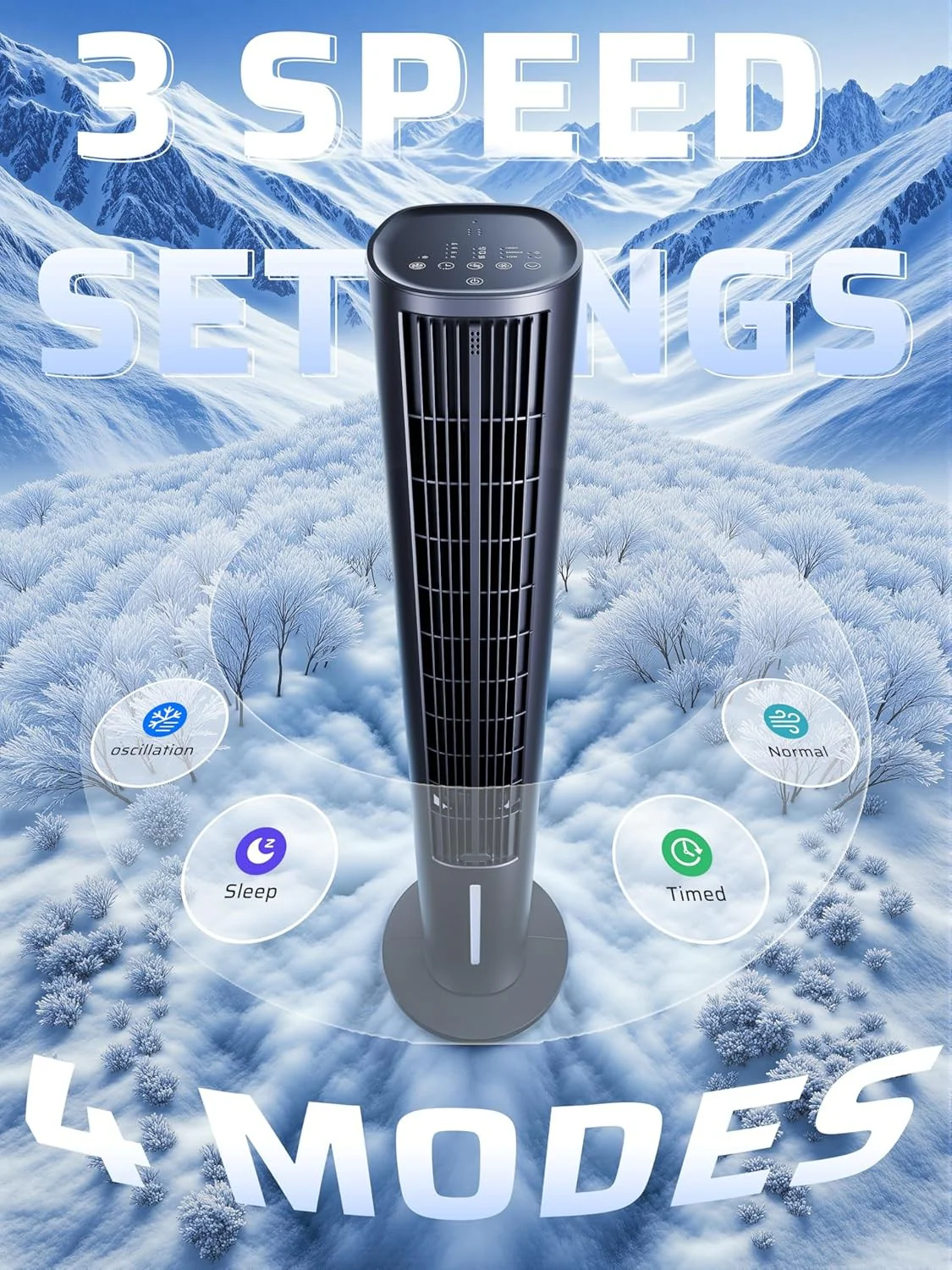 NAILGILRS Bladeless Tower Fan with Remote Control for Home Cooling... DEMO - Image 3