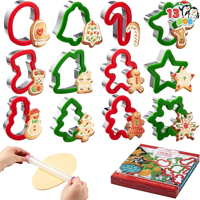 Joyin 13 Piece 3.5 Inch Christmas Cookie Mold Cutter Set with Grip NEW