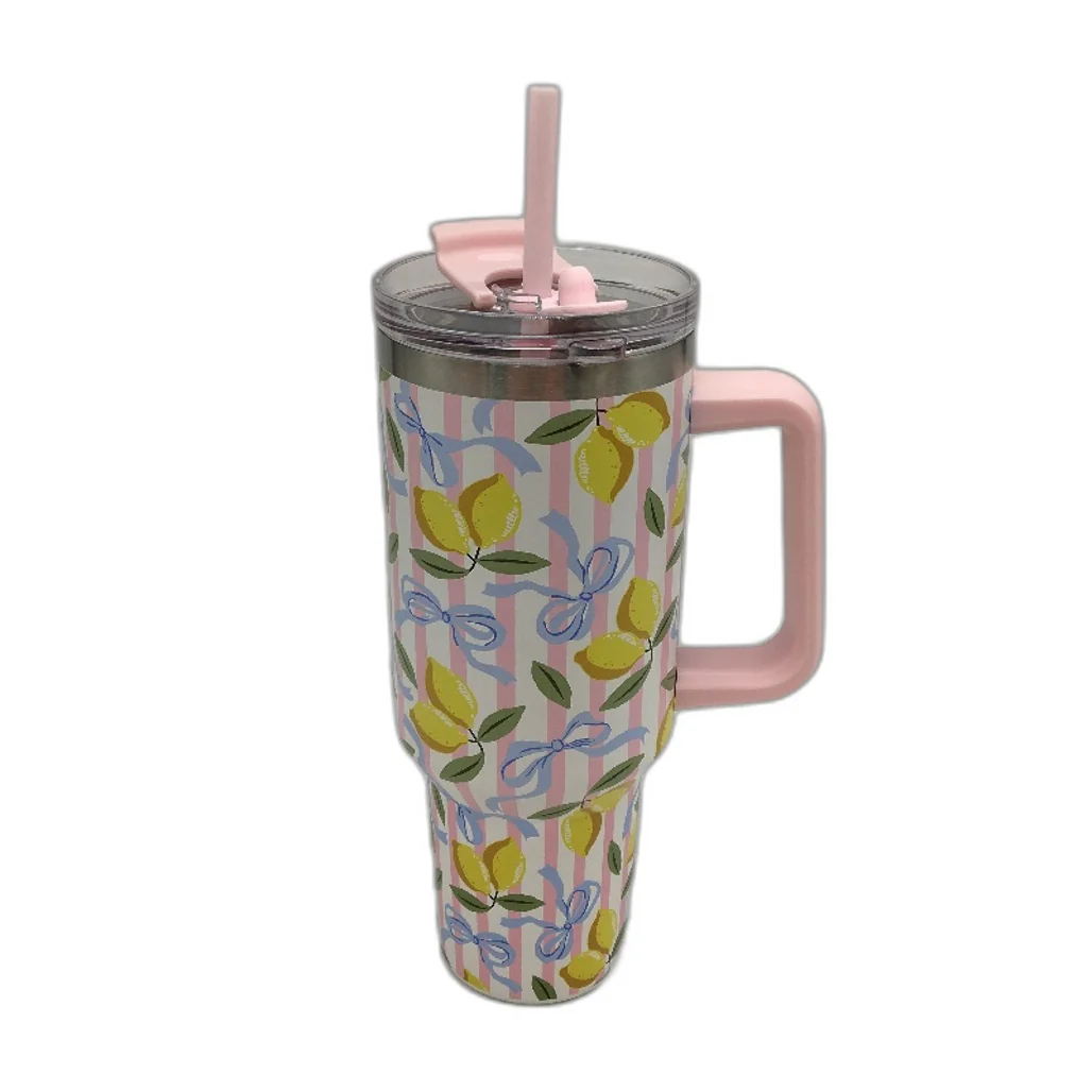 Lemon Bow 1.18L Jumbo Tumbler with Handle and Insulated Lunch Bag Bundle NEW - Image 2