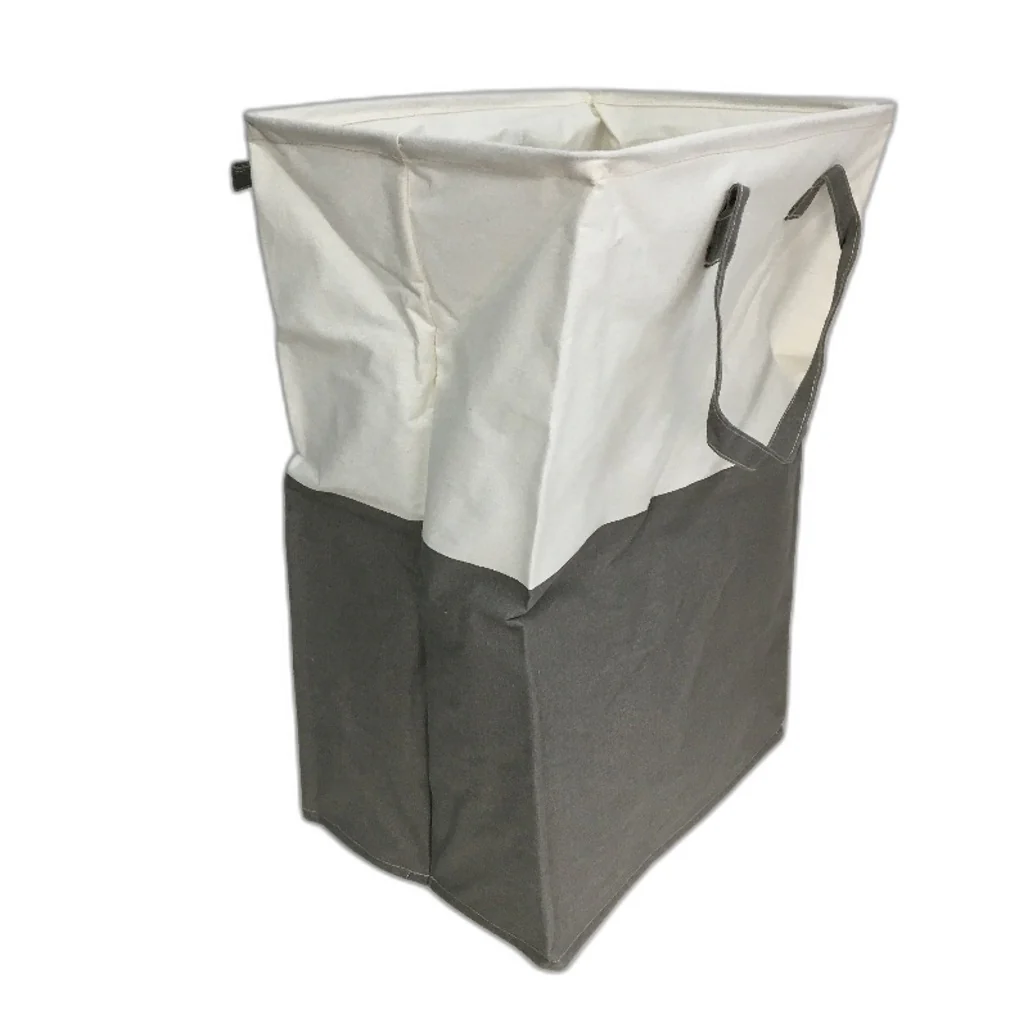 ALINK Laundry Storage Basket With Handle Set Of 2 Grey And Cream 30x40x50cm NEW - Image 2