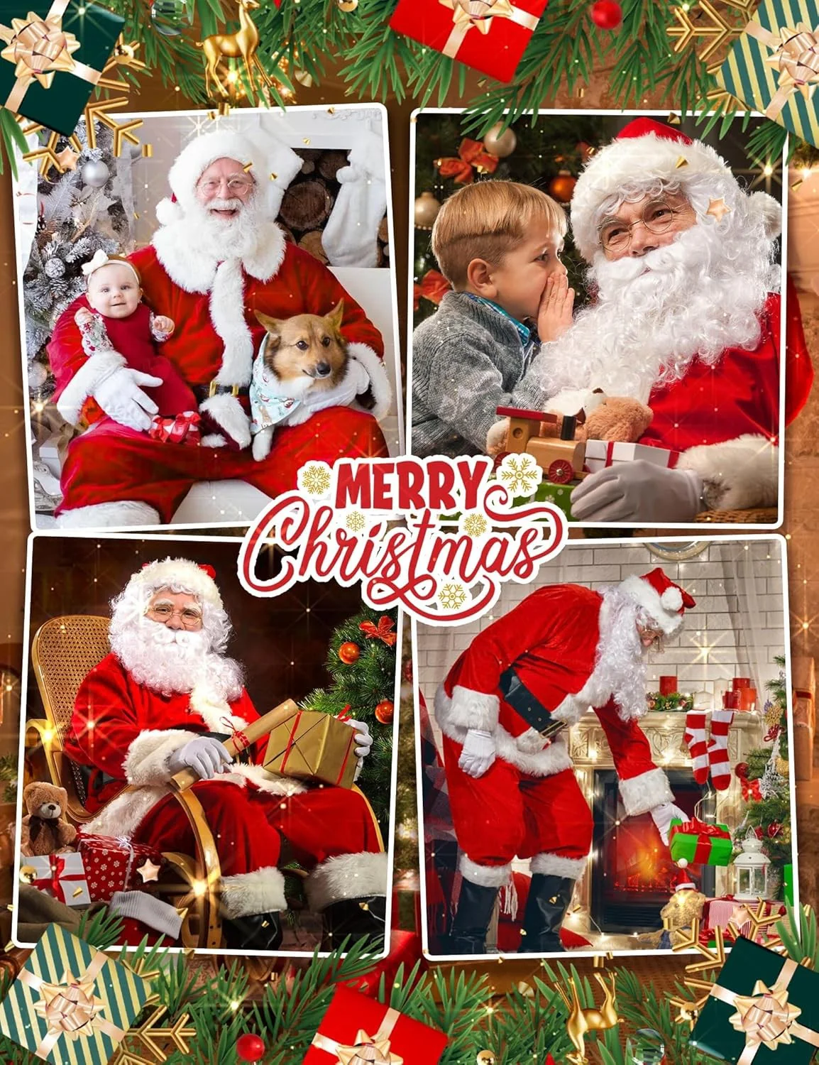 Boveco Deluxe Santa Claus Costume Men Large 11 Pc Velvet Outfit Online Australia - Image 5