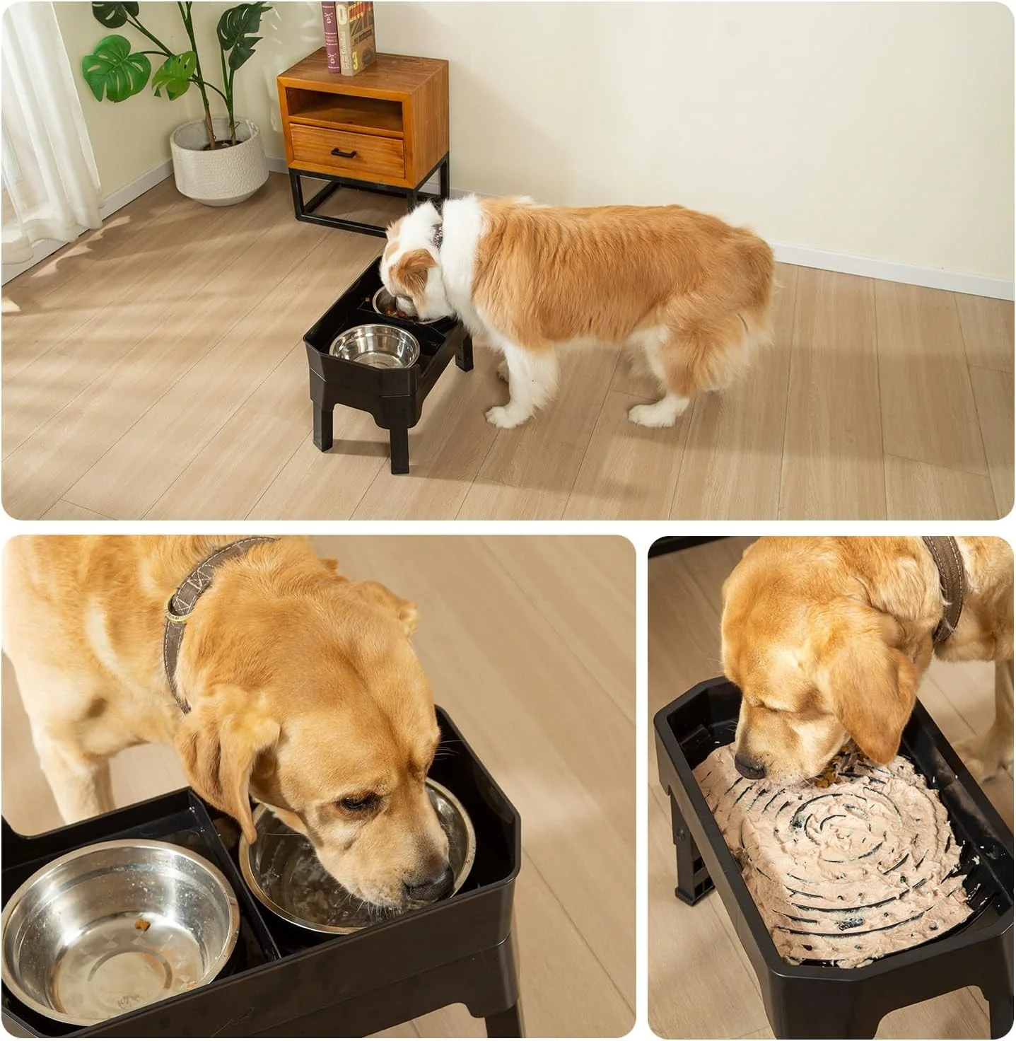YY FOREYY 4-in-1 Adjustable Elevated Dog Bowls with Slow Feeder Online Australia - Image 6