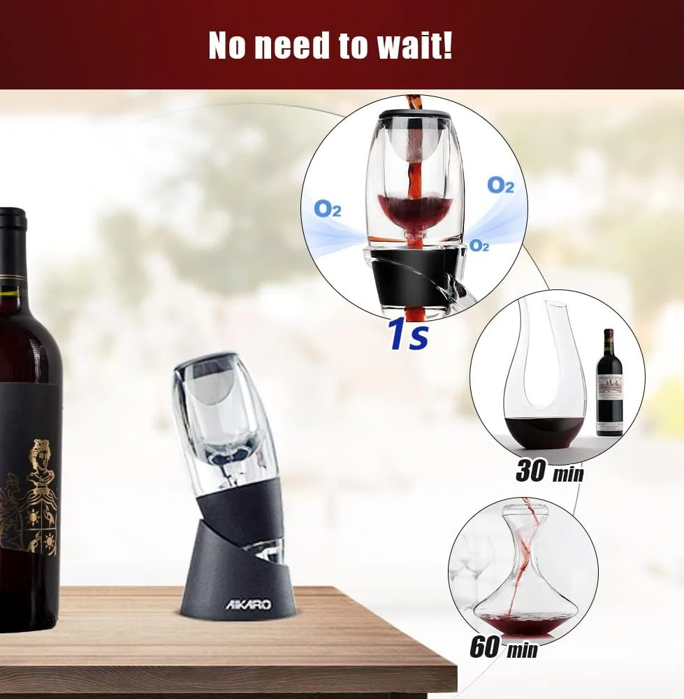 AIKARO Wine Aerator and Decanter with Filter Base for Red - Image 2