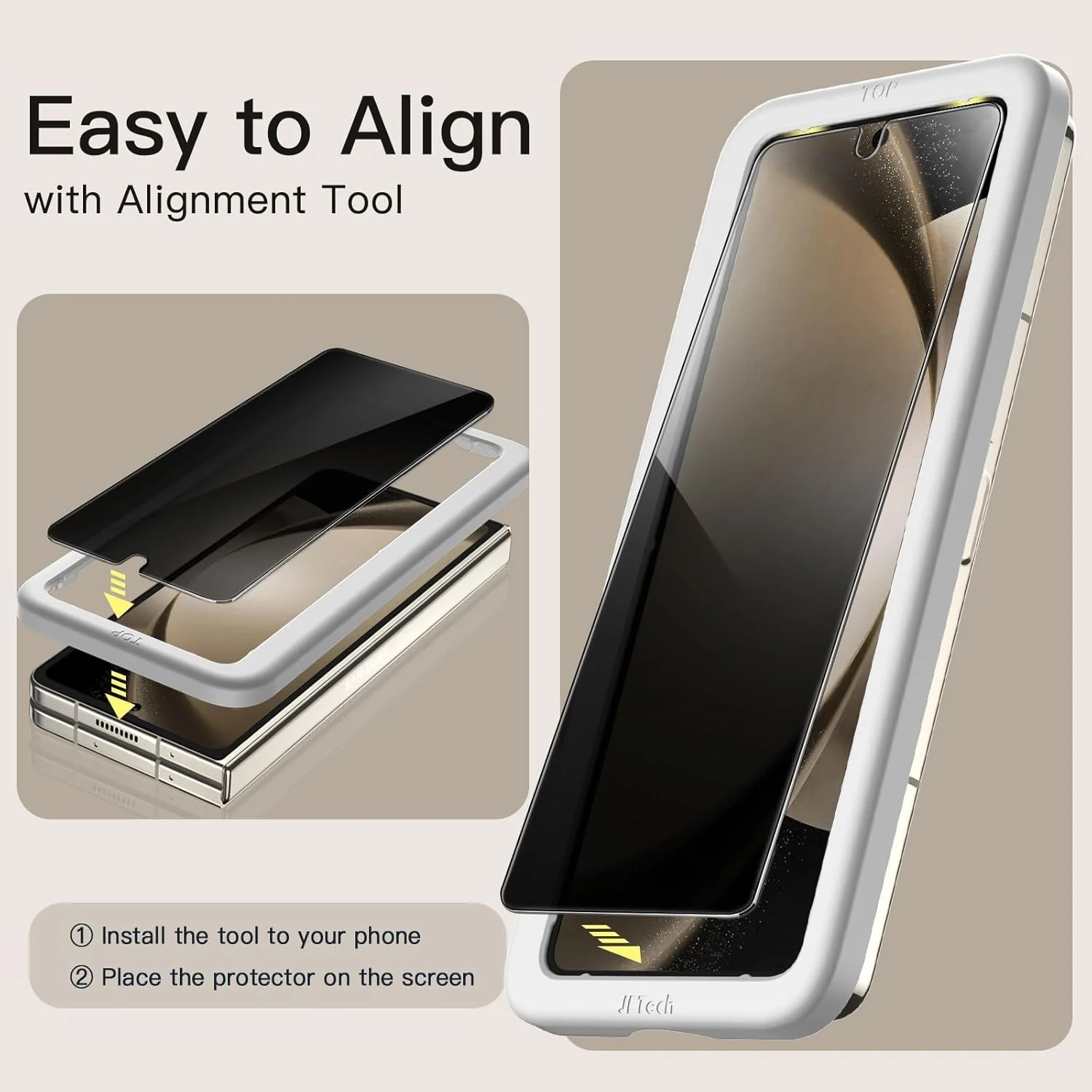 JETech Front Privacy Screen Protector for Samsung Galaxy Z Fold 5 - Image 5