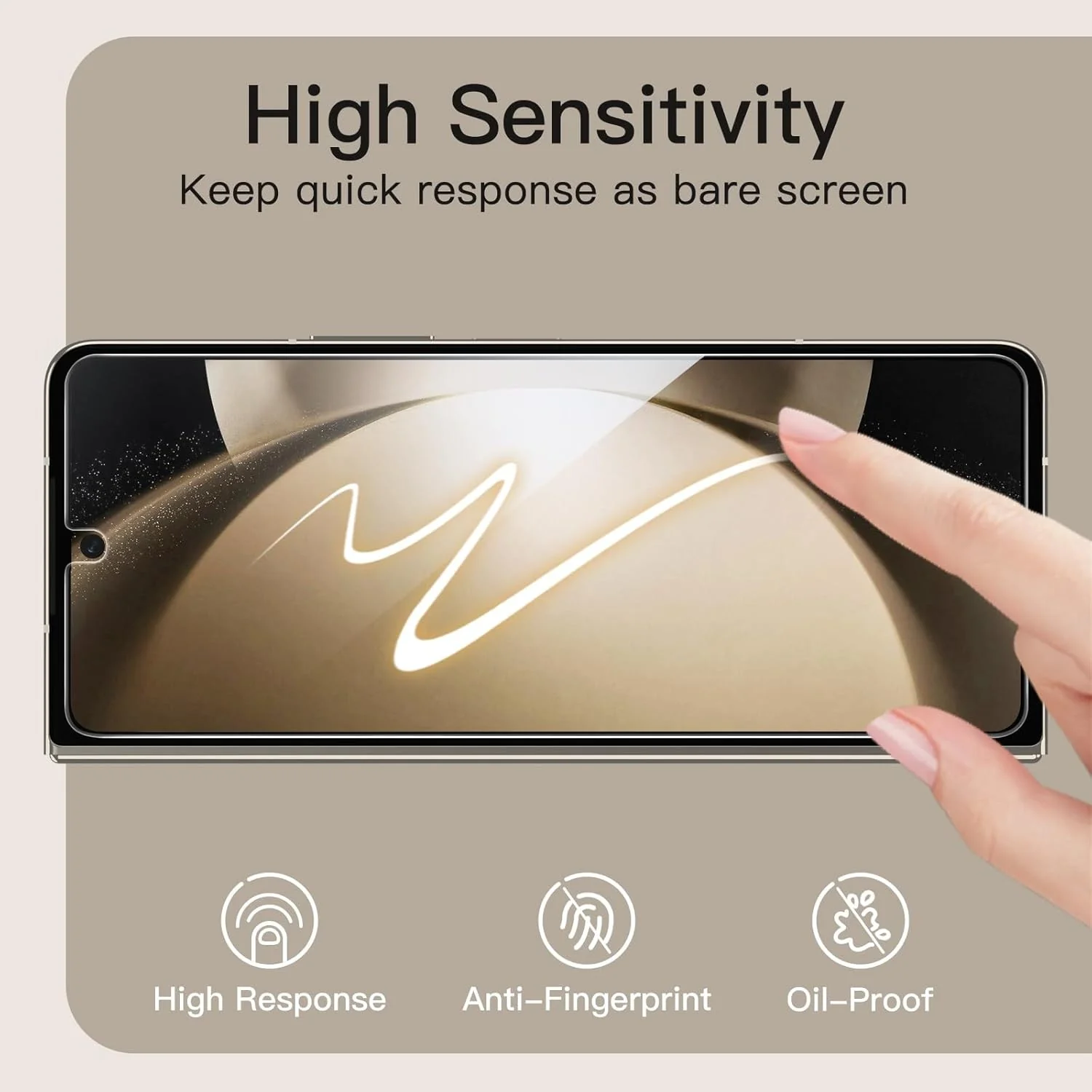 JETech Front Privacy Screen Protector for Samsung Galaxy Z Fold 5 - Image 6