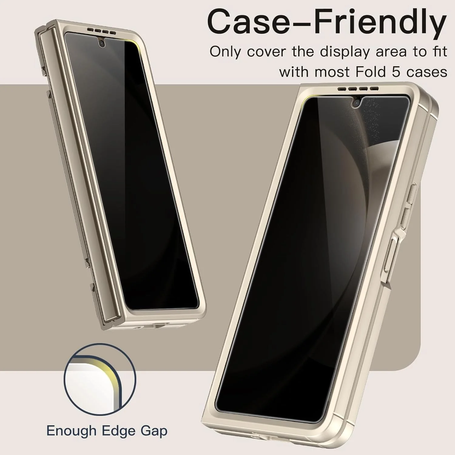 JETech Front Privacy Screen Protector for Samsung Galaxy Z Fold 5 - Image 7