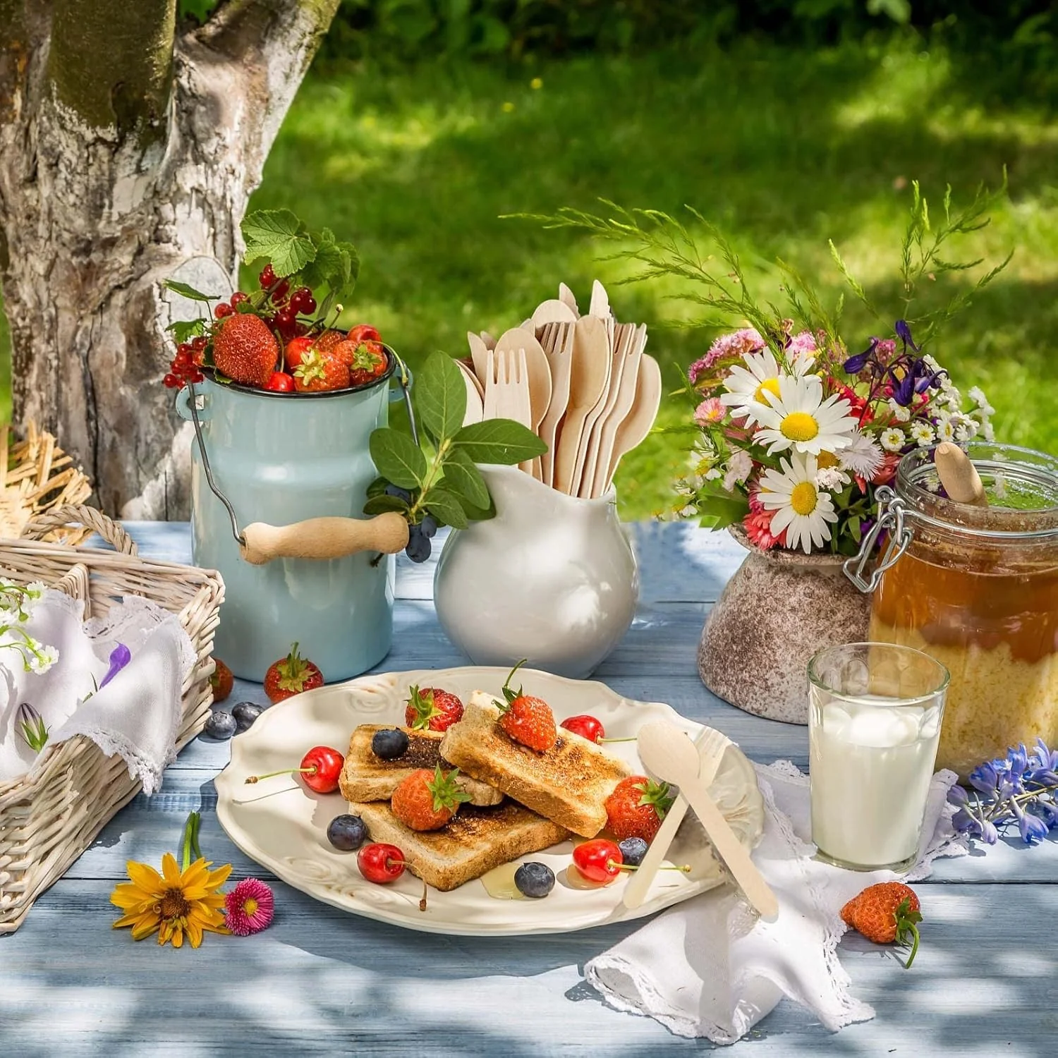 Eidsefe Eco-Friendly Disposable Wooden Forks 6.3" Pack of 100 - Image 2