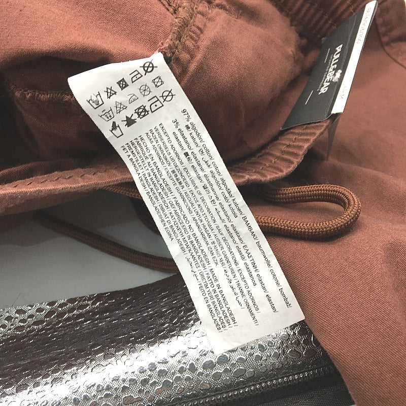 Pull & Bear Brown Cotton Blend Elastic Pullstring Waist Cargo Pants Mens M NEW - Image 5